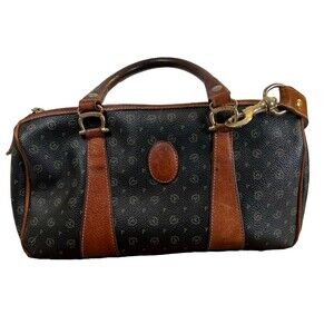 Pollini Vintage Leather Italy Black Brown Handbag Shoulder Bag – Slight Flaw